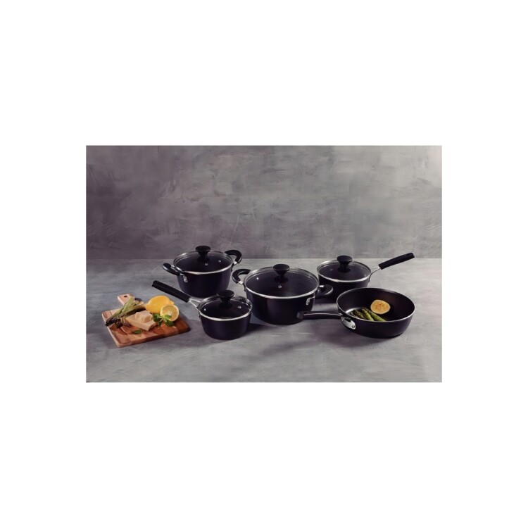 BATERIA DE COCINA TRAMONTINA GLENZ 5 PIEZAS NEGRO