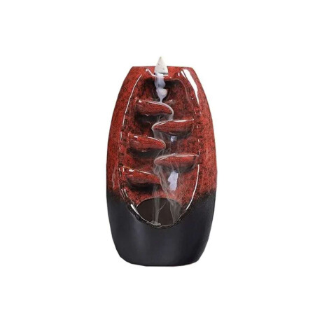 Porta Incienso fuente Cascada de ceramica para cono 17*8 cm Rojo