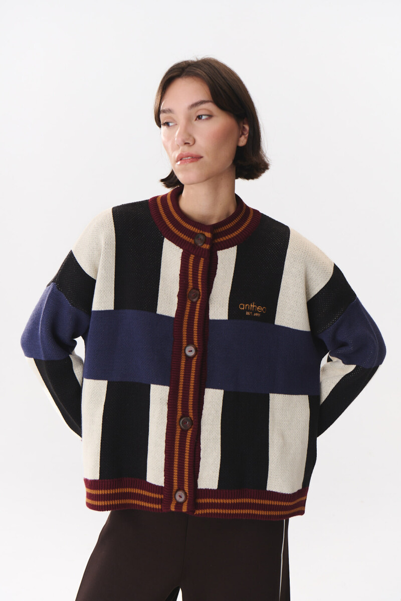 Cardigan Glory Print Negro