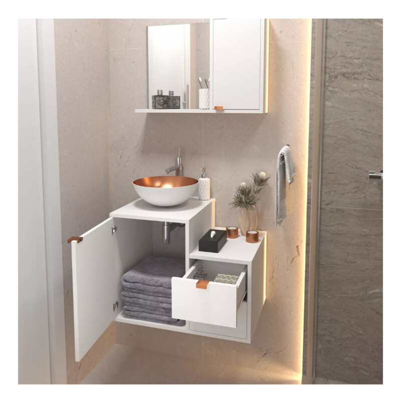 MUEBLE DE BAÑO SOL C/ESPEJO BLANCO 1415-4 Mueble De Baño Sol C/espejo Blanco 1415-4