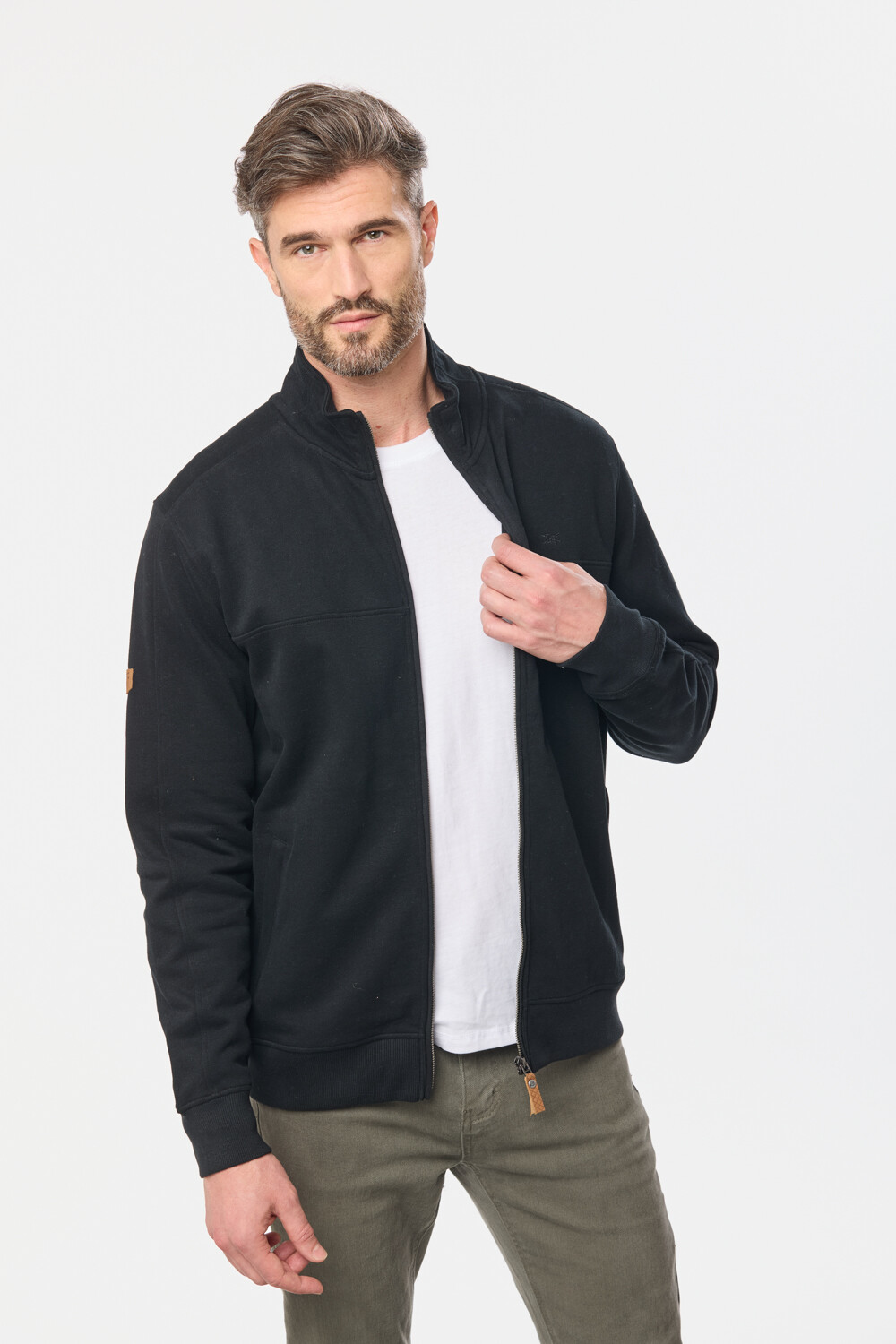 CAMPERA DE FELPA CUELLO ALTO Negro