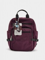 Mochila De Nylon Con Colgante burdeos