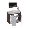 Mueble de baño suspendido Jataí Nogal/Nude 60cm con espejo 40 cm Nogal Mueble De Baño Suspendido Jataí Nogal/nude 60cm Con Espejo 40 Cm Nogal