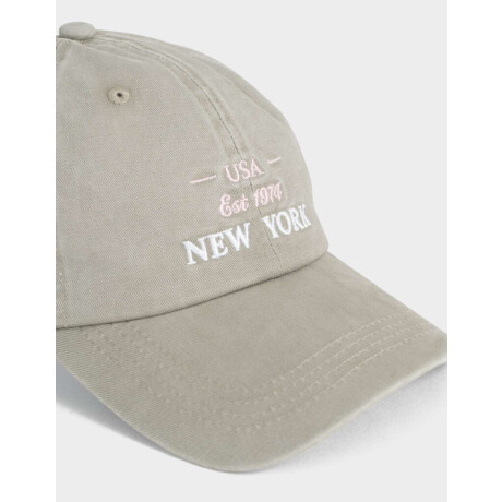 Gorra Bordada Ny Gris Claro