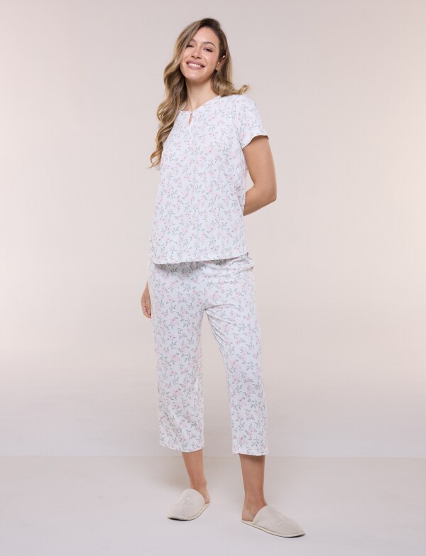 Pijama Con Capri CRUDO/MULTI