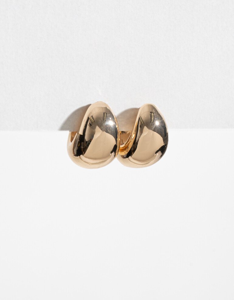 Aros Argollas Metal Argollas Chunky Doradas - Dorado