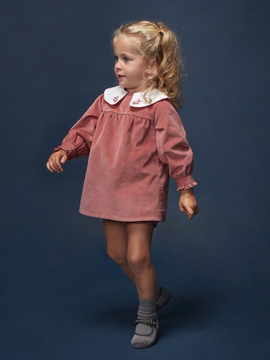 Vestido De Pana Lisa Cereza