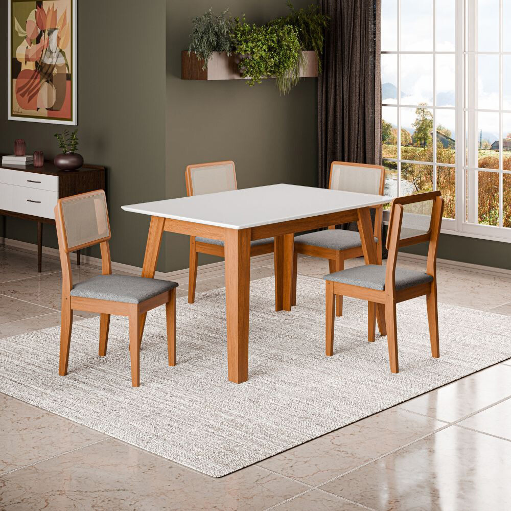 MESA NOVA YORK 1.20X0.90 C/VIDRIO COLOR BLANCO Mesa Nova York 1.20x0.90 C/vidrio Color Blanco