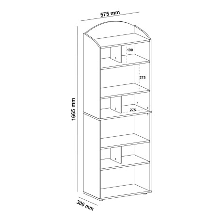 BIBLIOTECA MDF-Y-MDP BLANCO ARCO