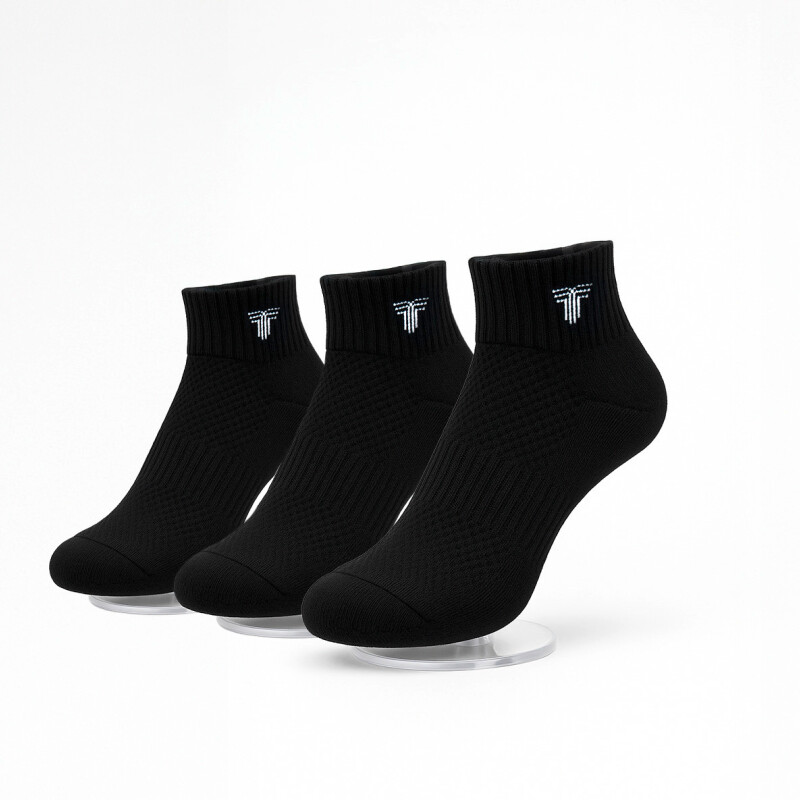 Medias Tripack Soquete Unisex Negro