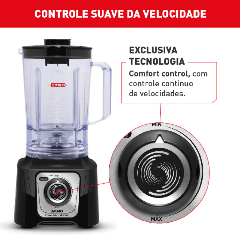 Licuadora Arno Power Max | Potencia de 1400w | Jarra de 3,1 Lts. Licuadora Arno Power Max | Potencia de 1400w | Jarra de 3,1 Lts.