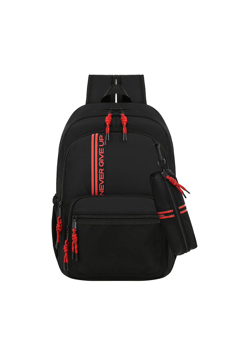 Mochila con cartuchera Trendy - Negro 