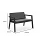 Juego Prestij de jardín 3 sillones con almohadones + mesa NEGRO