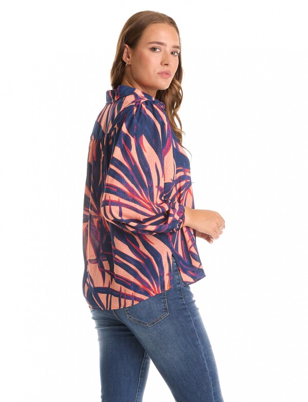 Camisa Gasa Print AZUL/MULTI