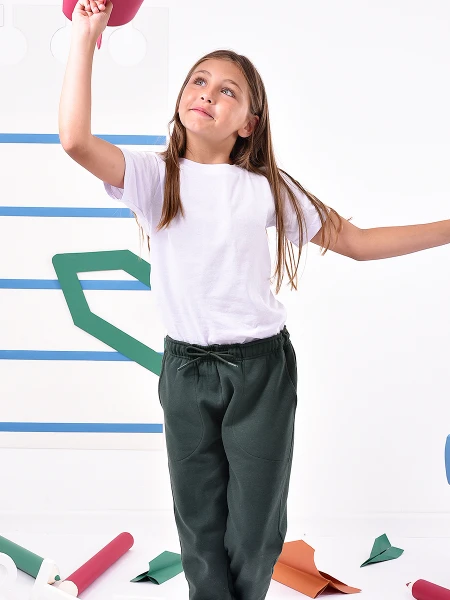 PANTALON DEPORTIVO DE FELPA SIN PUÑO VERDE