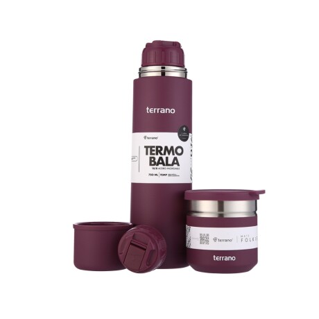 kit termo 750ml bala + mate folkie uva 001