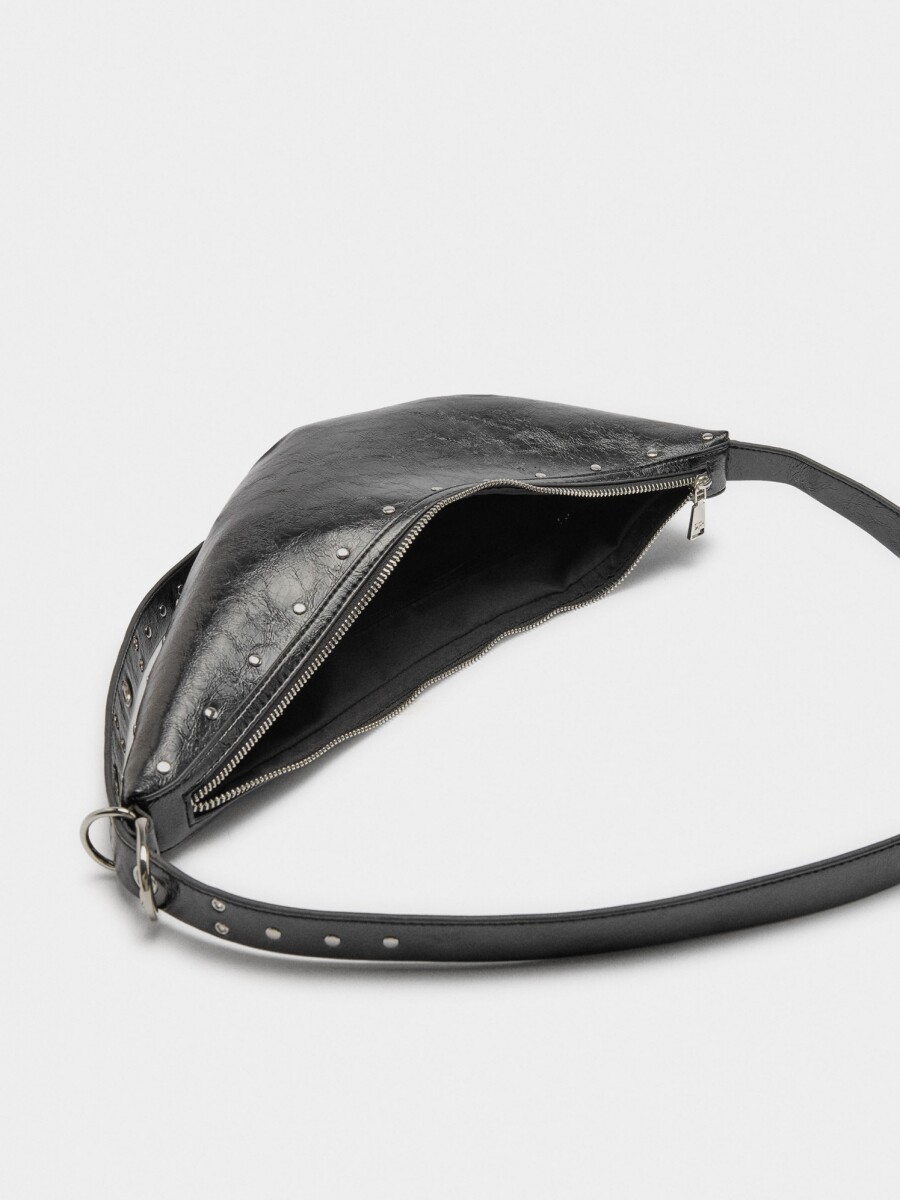 Bolso De Hombro Asimétrico Con Tachuelas negro