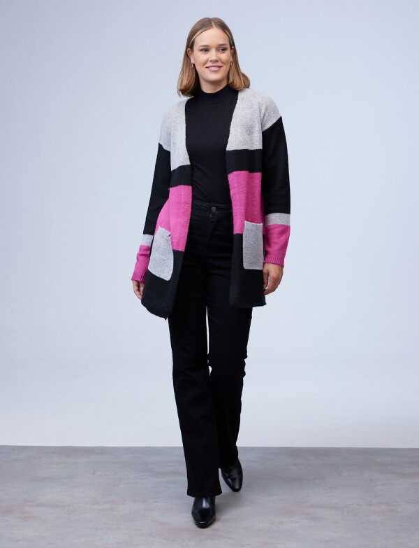 Cardigan Colorblock MULTI/GRIS