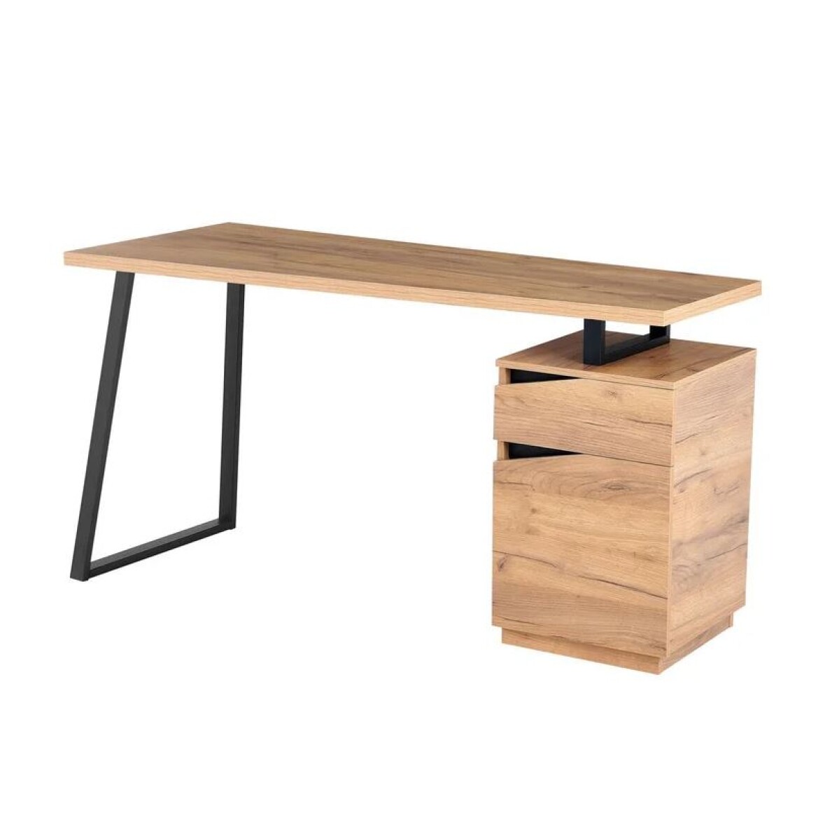 Escritorio con 2 cajones Malone de metal café 