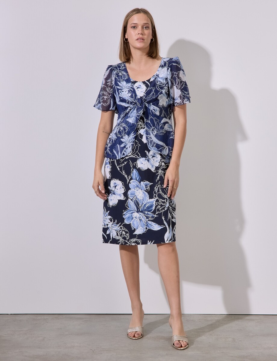 Set Vestido & Chaqueta - Azul/multi 