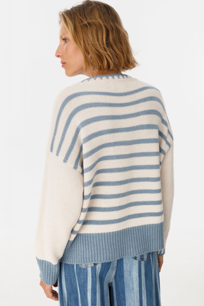 Sweater Portal Celeste/Crudo