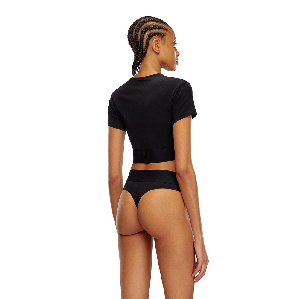 Uftee-Sport-Cropped-T-Shirt - Mujer Black