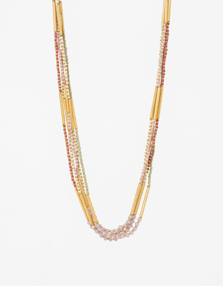 Collar Largo Con Beads Color. 