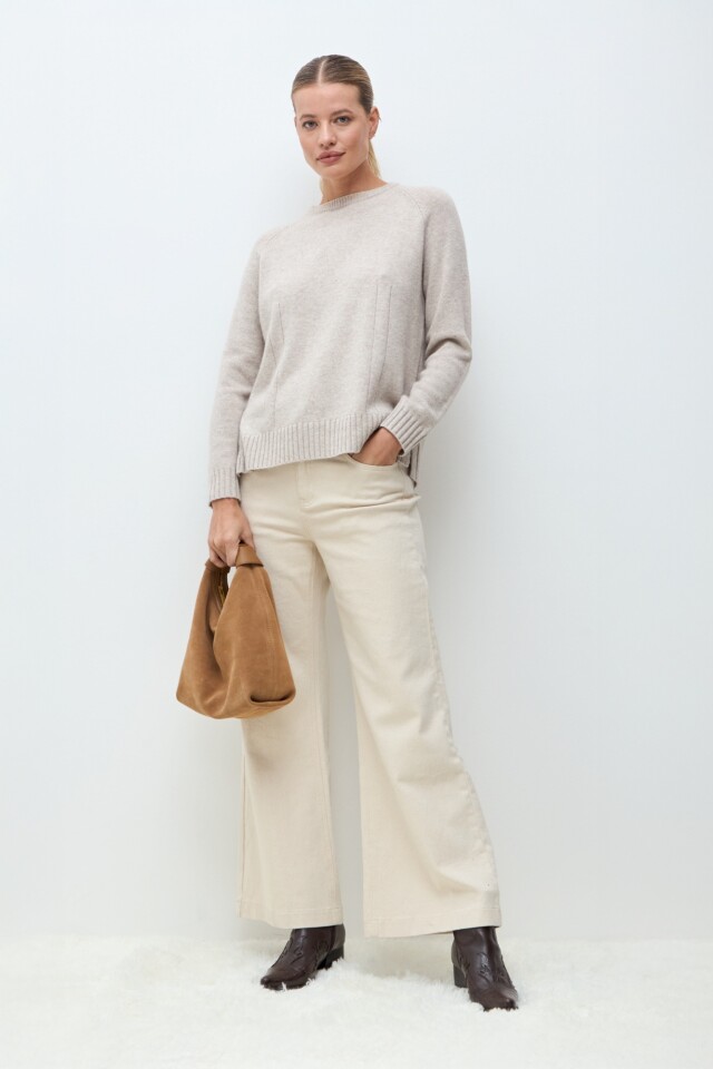 Sweater Porto de cashmere beige melange