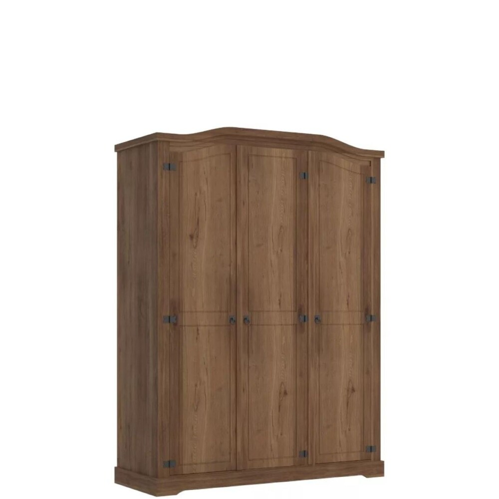 Ropero Curvo 3 Puertas - Linea Mexicana Oscuro/Nogal