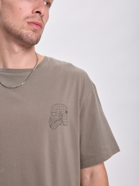 Remera oversize estampada Gris