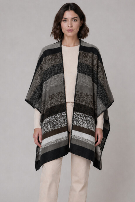 Ruana Zoe Estampa gris