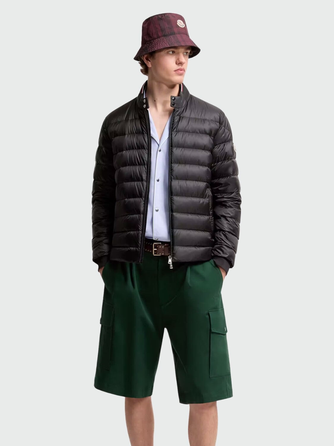 MONCLER - Campera Corta de Plumas Rigel Negro