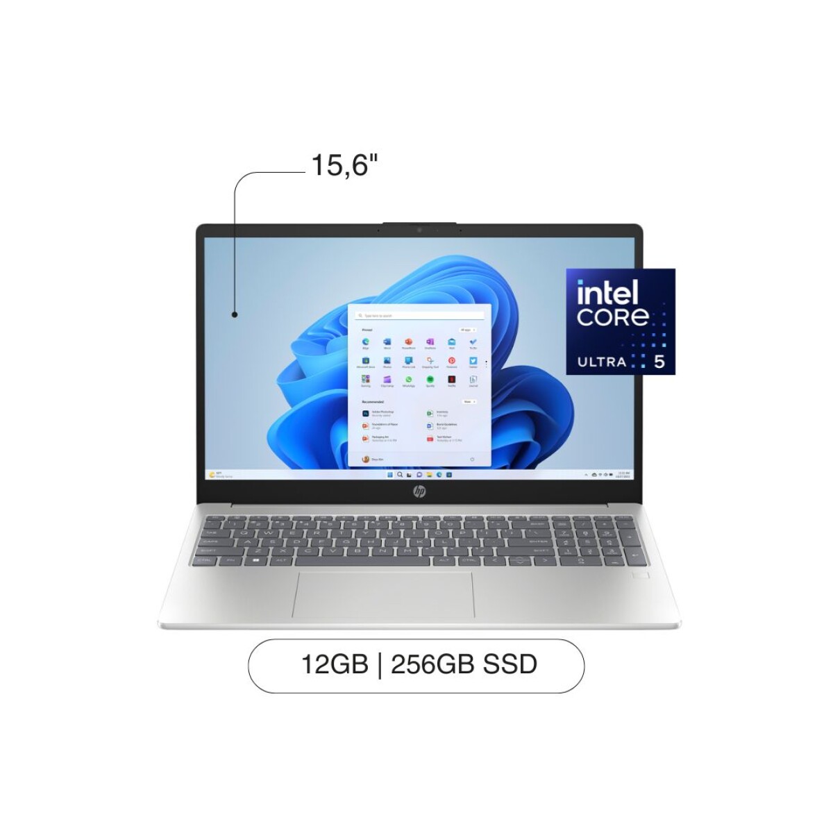 Notebook 15-FD2075NR 15,6' FHD 256GB / 12GB RAM Intel Core Ultra 5-225U - Silver 