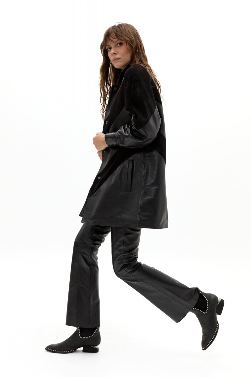 Chaqueta Tundra en Cuero y Gamuza Negro