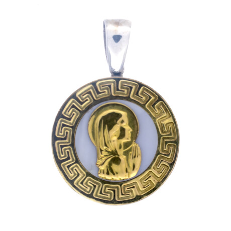 Medalla religiosa de plata 925 y double en oro 18 ktes, VIRGEN NIÑA. Medalla religiosa de plata 925 y double en oro 18 ktes, VIRGEN NIÑA.