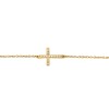 Pulsera Cruz -Oro bajo-Zirconia-PU8077 conpiedra