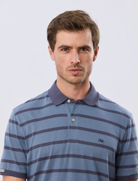 REMERA POLO RAYADA JERSEY Piedra