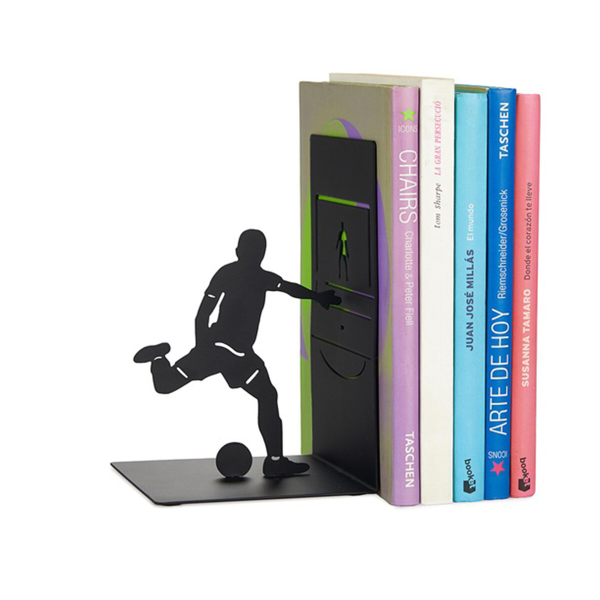 Sujeta Libros Goal Kick Metal Negro 