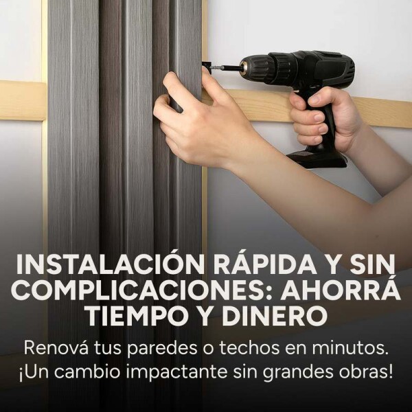 Revestimiento Wpc Simil Madera Wall Panel Lambrin 2.90x16.7 GRIS OSCURO