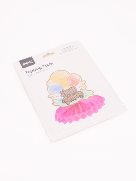 TOPPING TORTA HAPPY BIRTHDAY ROSADO