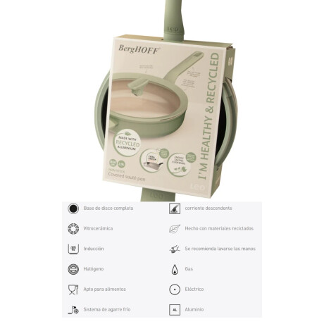 Sartén con Tapa 26 cm Balance Sage Sartén con Tapa 26 cm Balance Sage