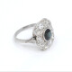 Anillo Antiguo En Platino, Zafiro Y Brillantes Anillo Antiguo En Platino, Zafiro Y Brillantes