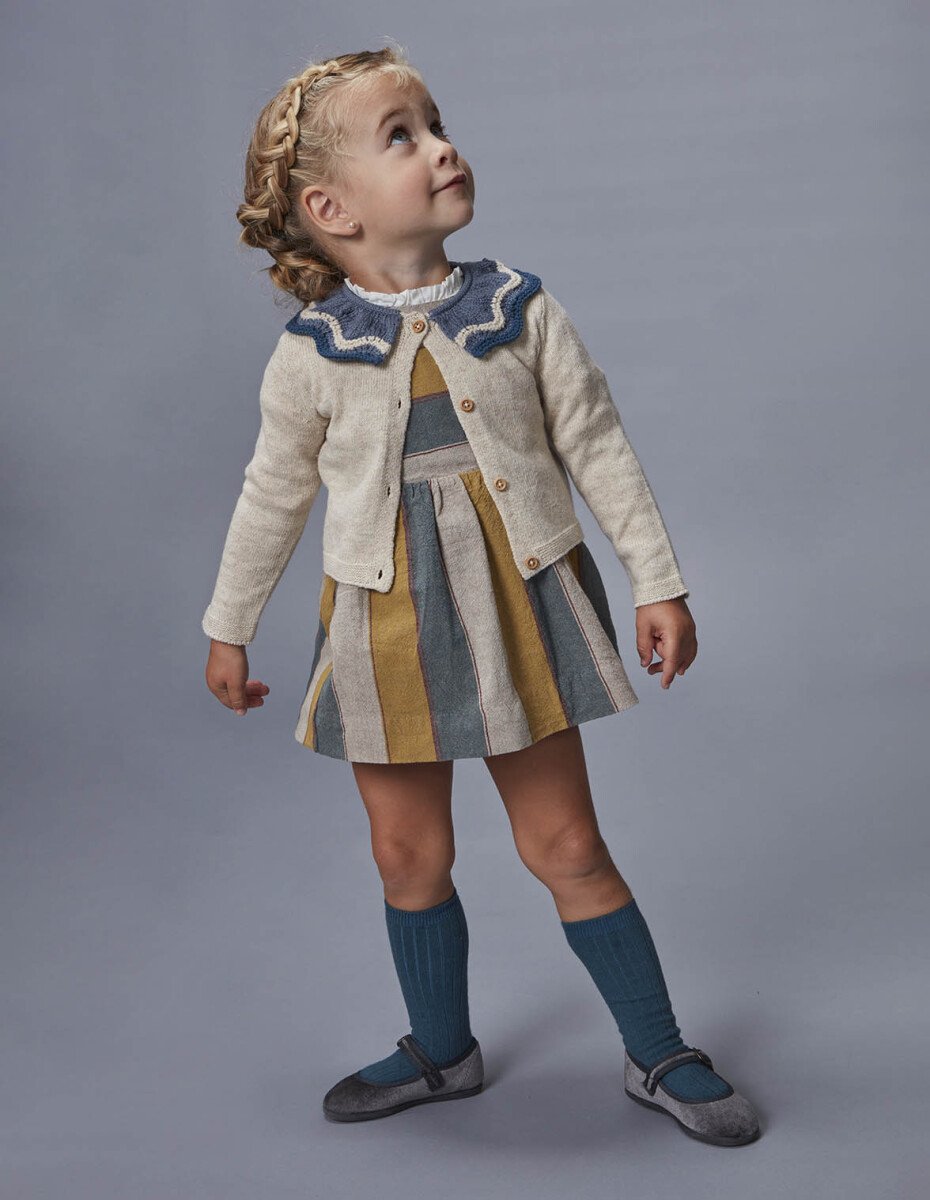 Chaqueta Con Cuello - Topo Melange 