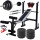 Banco Pecho + Scott + Barra 150 +2 Mancuernas +40kg 8 Discos 5kg