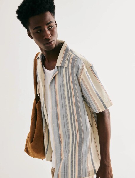 CAMISA DE LINO MODELO COMFORT MULTICOLOR