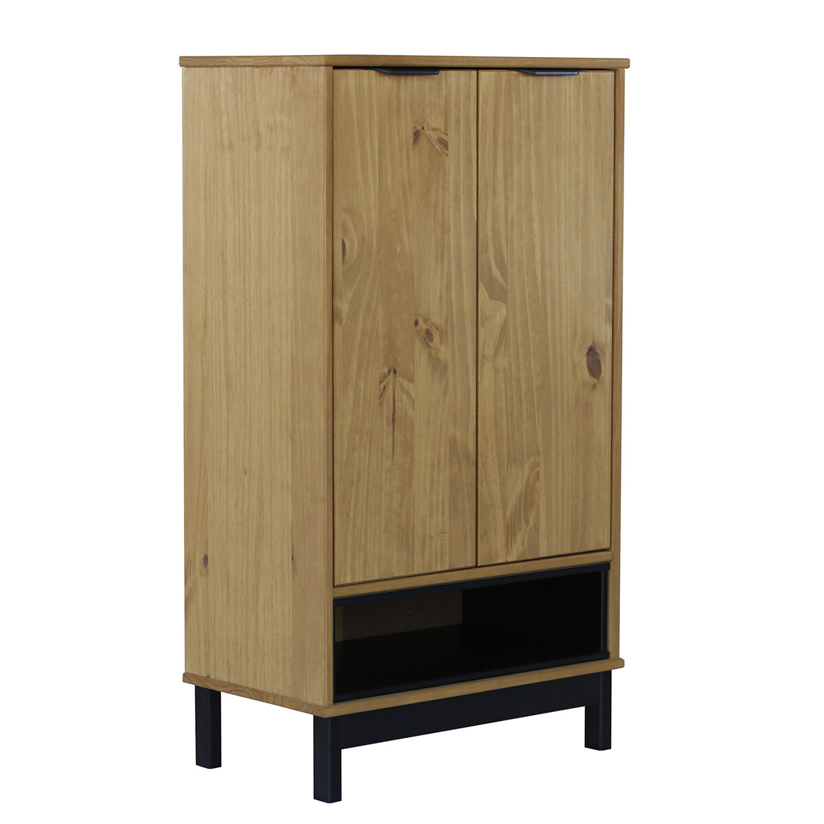 Armario multiuso en madera maciza - 2 puertas - interior con estantes 