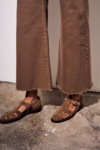 Jean Wide Flared Wide Leg Chocolate