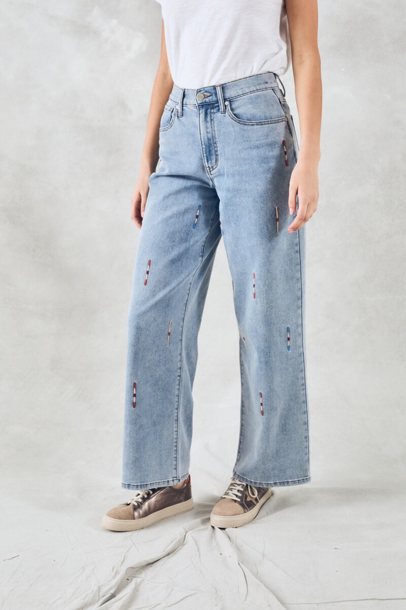 Jean Wide Bordado Jean