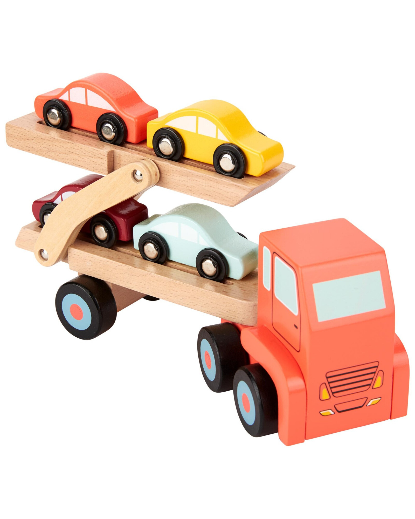 Set camión de carga y autos en madera Set camión de carga y autos en madera