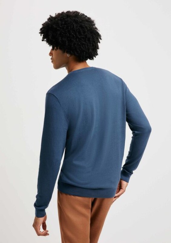 BLUSAO MASCULINO ADULTO (SWEATER) AZUL MEDIO